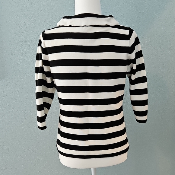 Talbots Black and White Striped Women's Sweater - Picture 2 of 5